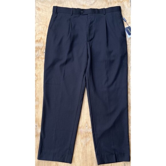 Adolfo Men’s Classic Pleated Black Dress Pants Trousers Size 38x30 Formal - Picture 15 of 15